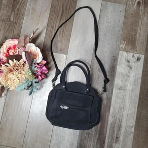 Crossbody Clutch Women's Handbag Size Small/Medium Floral Embroidered Black EUC